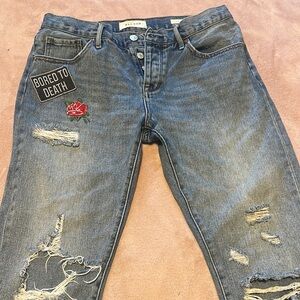 Pacsun Blue Distressed girlfriend Jeans